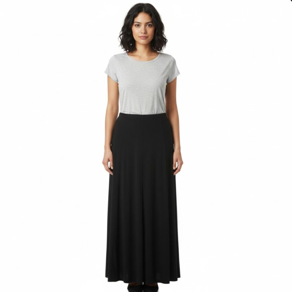 RALPH LAUREN Vintage Black Tea-Length Fit & Flair A-Line Skirt EUC